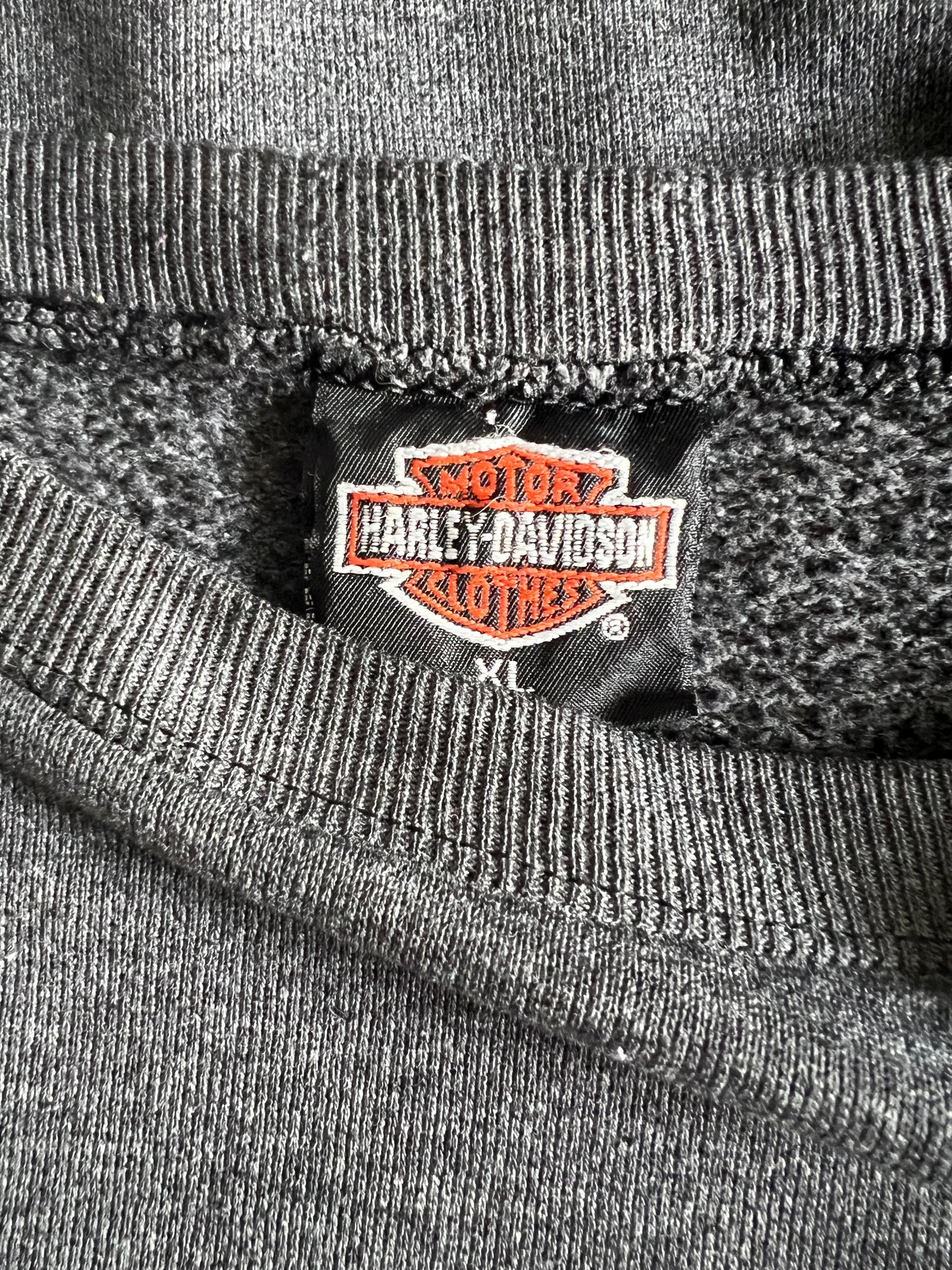 Rare Vintage 1992 Harley Davidson Double Sided 3D Emblem Wolf Sweatshirt XL