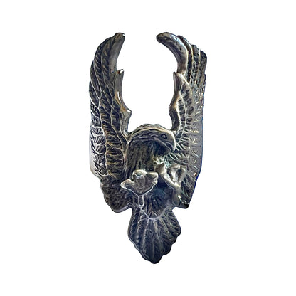 Vintage Sterling Silver Eagle Biker Ring Size 7 1/4