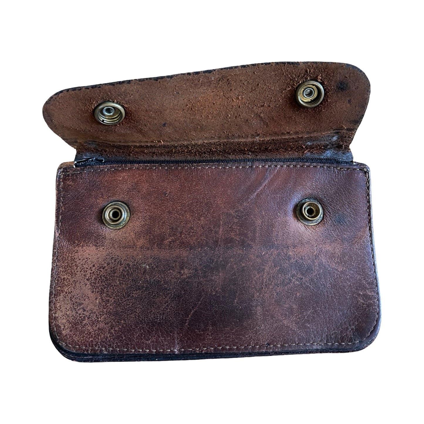 Rare Vintage 1970’s Hand Tooled Leather Tobacco Pouch Worn to Perfection