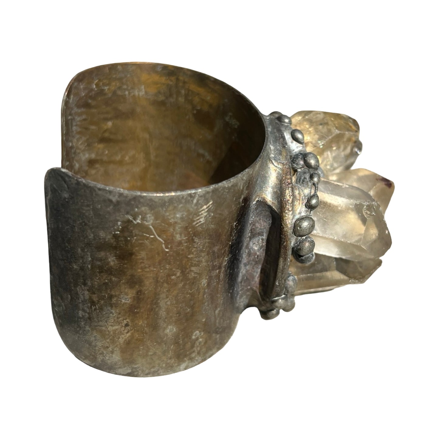 Signed Mikal Winn 2013 Multi Raw Crystal Brutalist Cuff