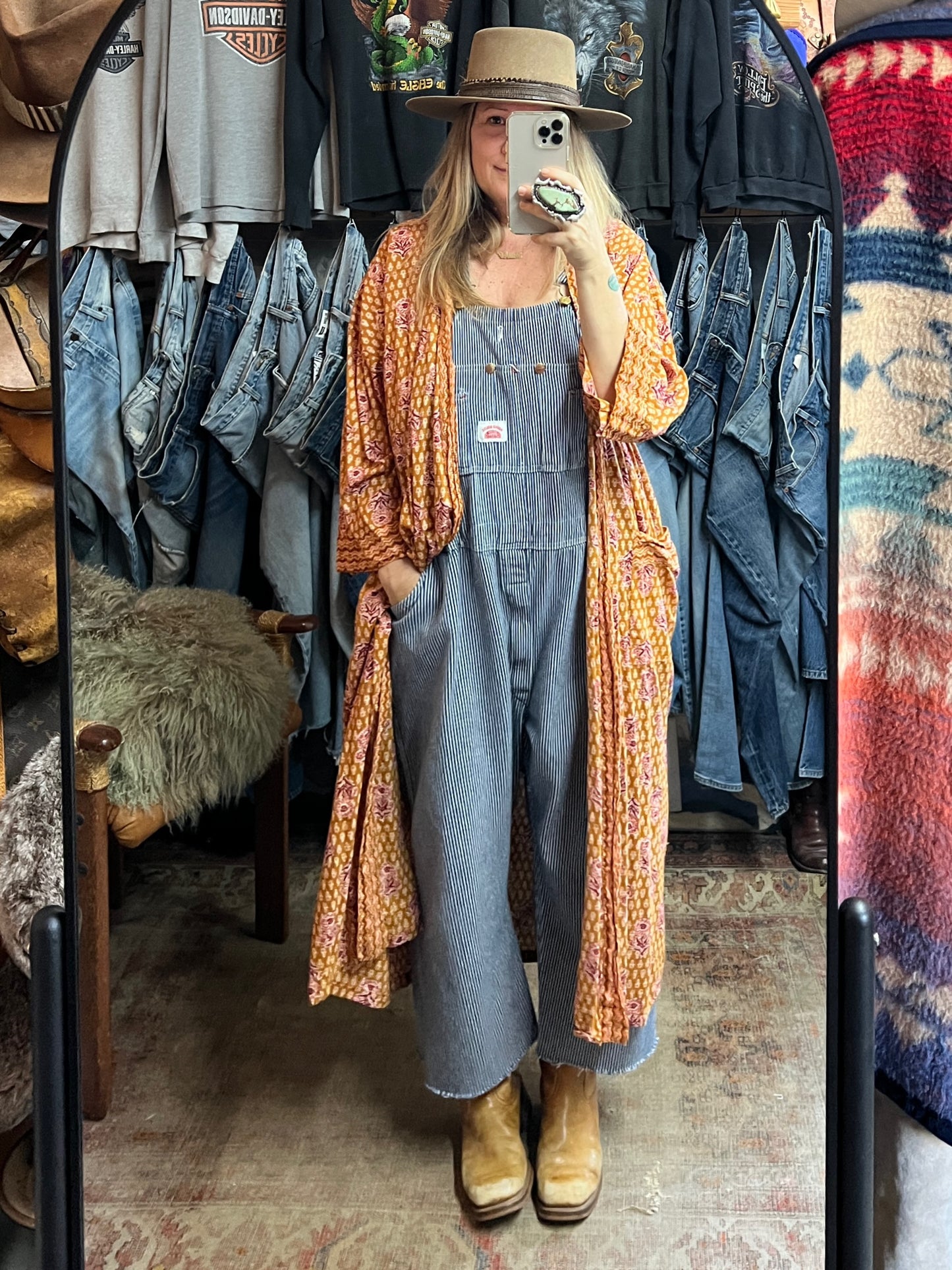 Chan Luu Small Batch Block Print Cotton Alice Robe O/S Never Worn