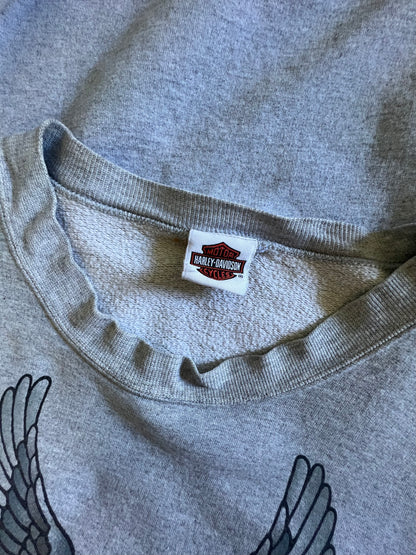 Vintage Oversized Distressed 2008 Harley Sweatshirt Indiana Hoosier Soft & Thin XXL