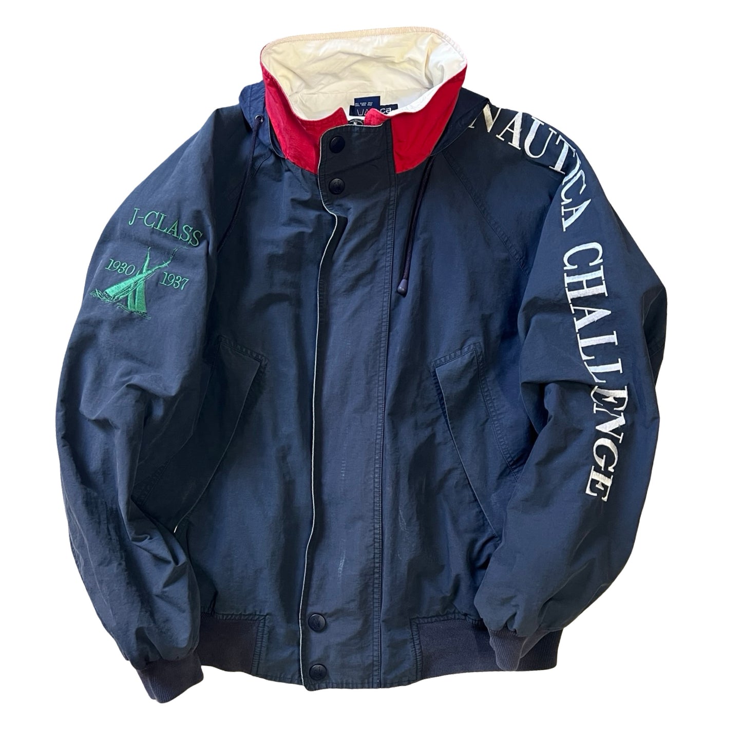 Vintage 90’s Nautica Challenge J-Class Sailing Hooded Oversized Windbreaker XXL