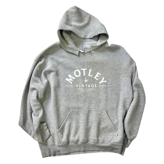 Vintage Oversized Distressed Gray Russell Hoodie w/ MV Logo XL #25