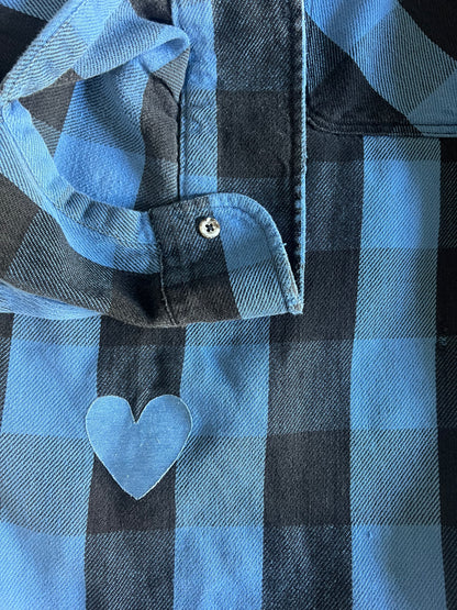 Vintage 90’s Carhartt Buffalo Plaid Oversized Flannel Heart Patch XXL
