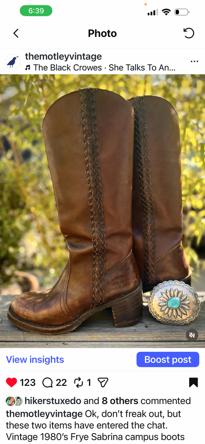 Vintage 1980’s Frye Sabrina Campus Boots Worn to Perfection 7.5