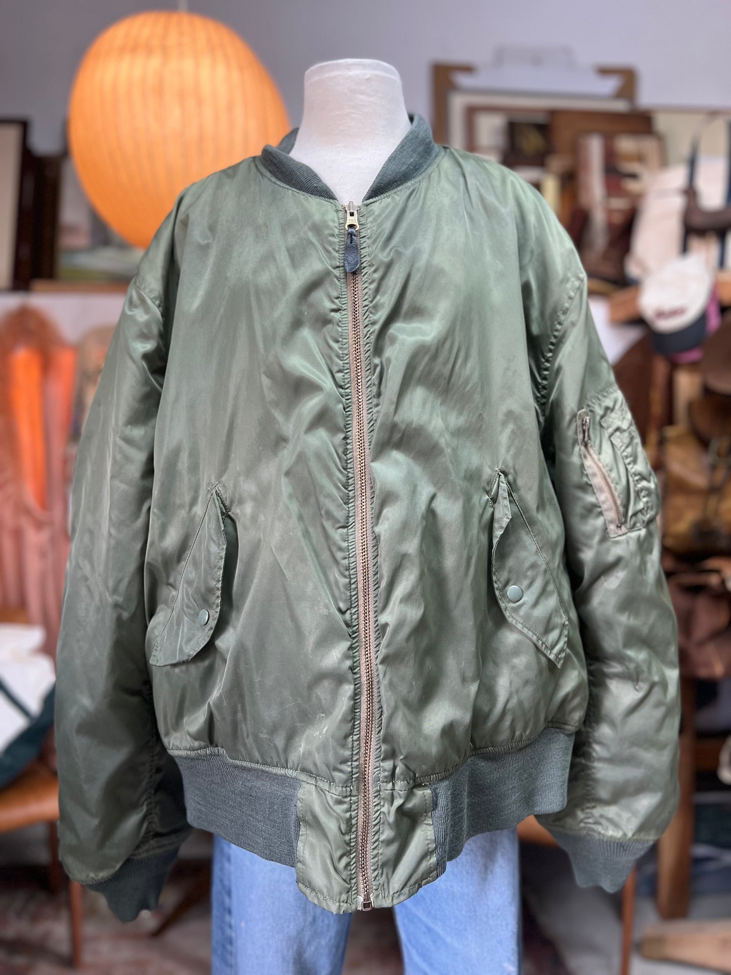 Vintage 80’s MA-1 Oversized Reversible Bomber Jacket 2XL