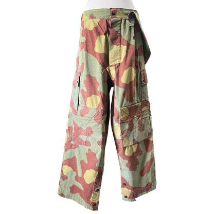 Vintage 1960’s Italian San Marco Camouflage Suspender Cargo Pants 34X27
