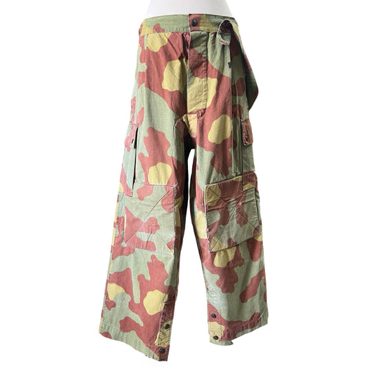 Vintage 1960’s Italian San Marco Camouflage Suspender Cargo Pants 34X27