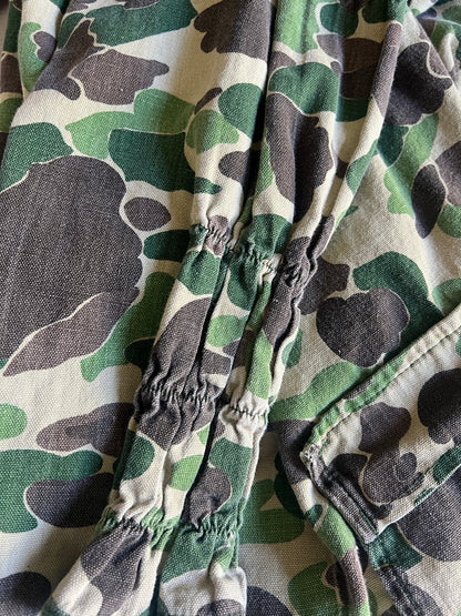 Vintage 1970’s Bow Benders Distressed Frogskin Camo Shirt Jacket XL