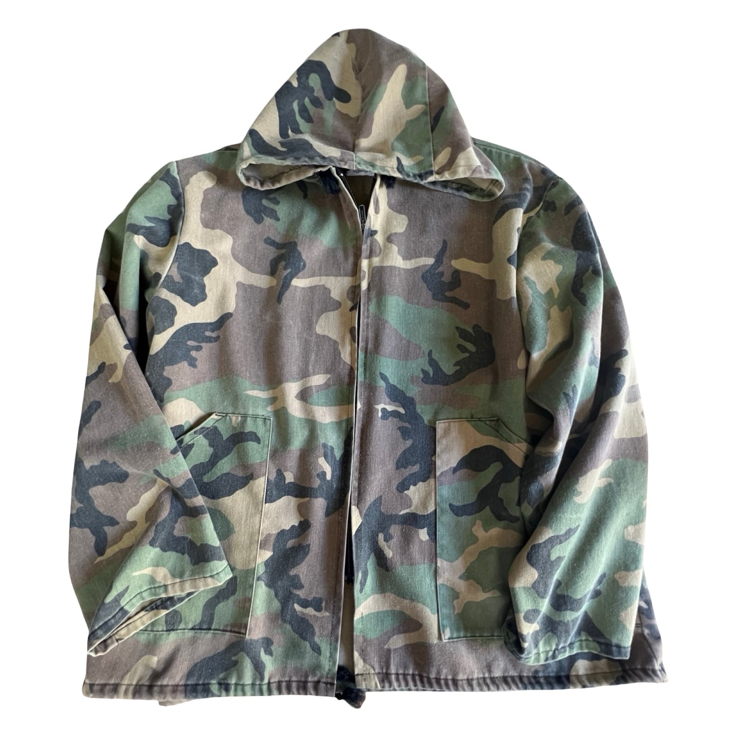 Vintage 80’s Field n’ Forest Hooded Camo Zip Front Jacket