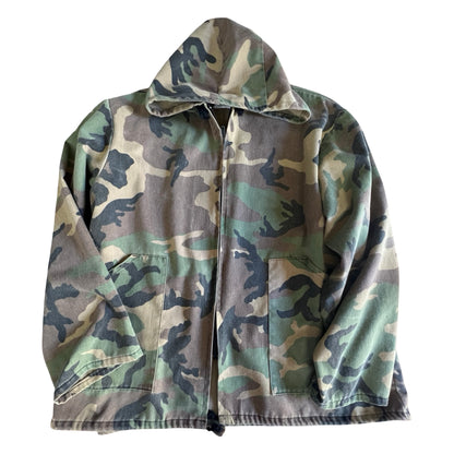 Vintage 80’s Field n’ Forest Hooded Camo Zip Front Jacket
