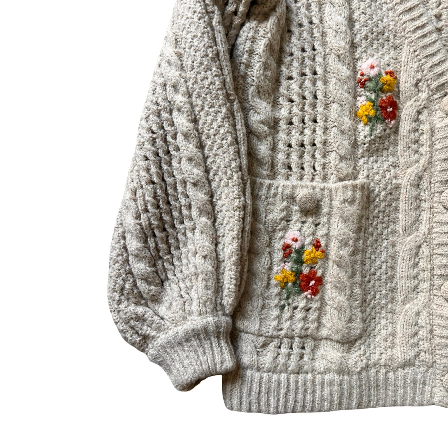 For Love And Lemons Oversized Embroidered Amaryllis Cardigan XL