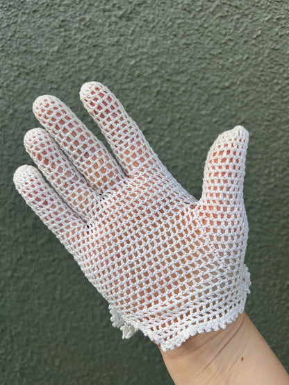 Vintage Crochet Gloves Butterfly
