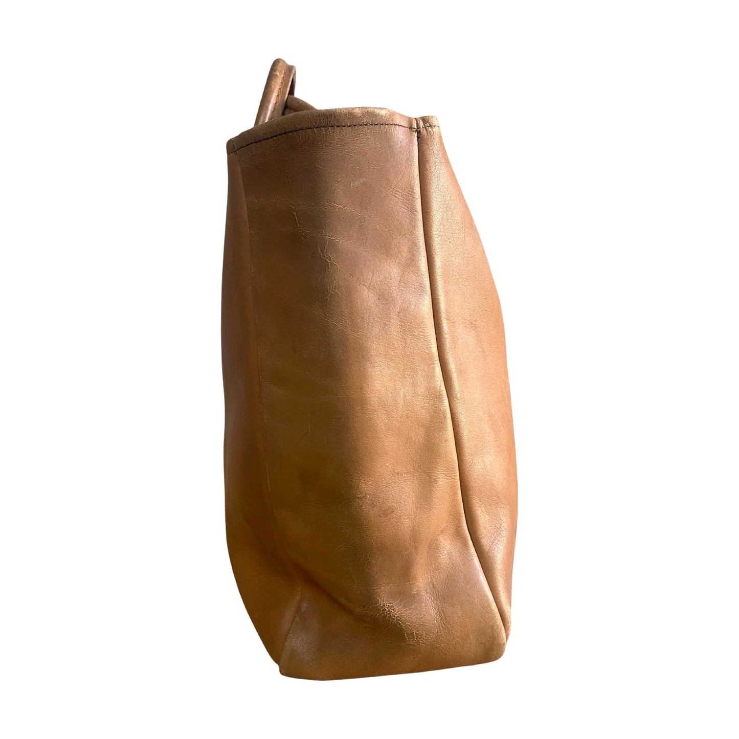 RARE Vintage LL Bean 1970’s Cursive Label Distressed Leather Tote M