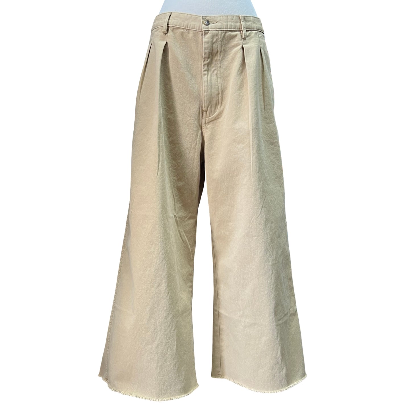 Denimist Cropped Double Pleat Wide Leg Chino 32