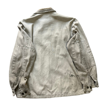 RARE Vintage European HBT Distressed Military Work Shirt Original Repairs XL