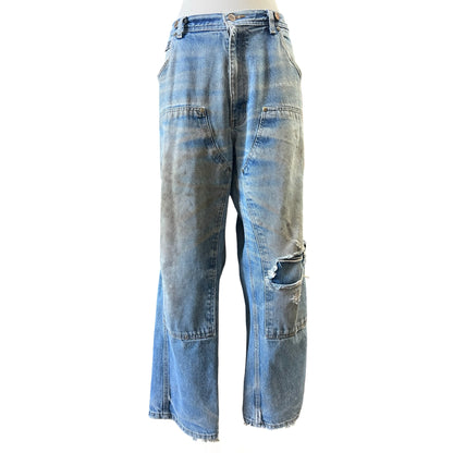 Vintage Distressed Key Double Knee Jeans
