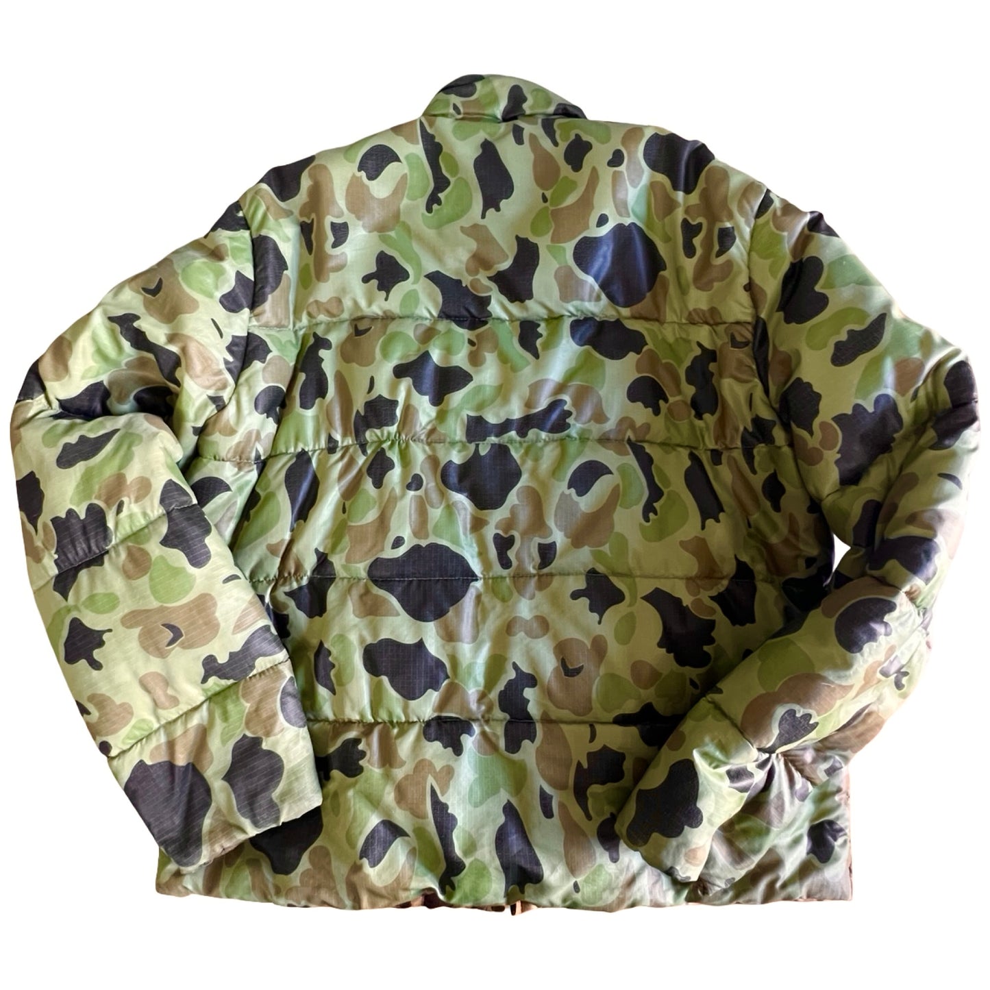 Rare Vintage 1970’s Ripstop Nylon Reversible Camo Down Jacket XL