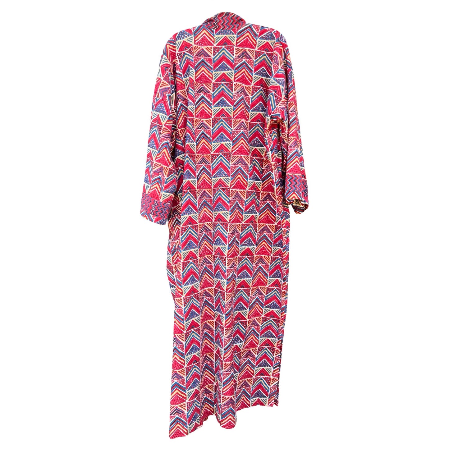 Vintage 1970’s Original Soma Jaipur Cotton India Block Print Maxi Kimono Robe