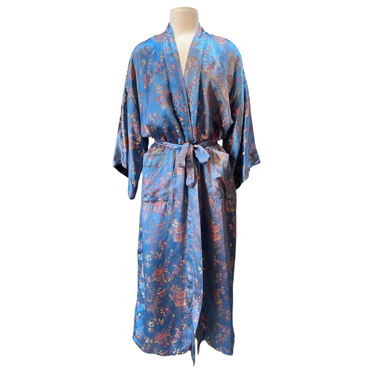 Vintage 1950’s Reversible Silk Brocade Kimono Robe