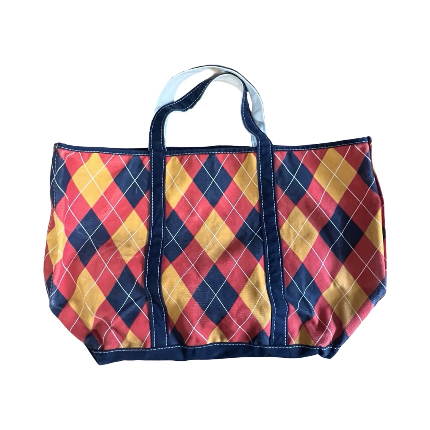 Rare Vintage 90’s LL Bean Argyle Boat & Tote Large