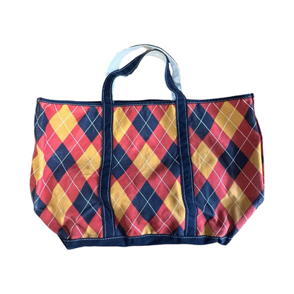 Rare Vintage 90’s LL Bean Argyle Boat & Tote Large