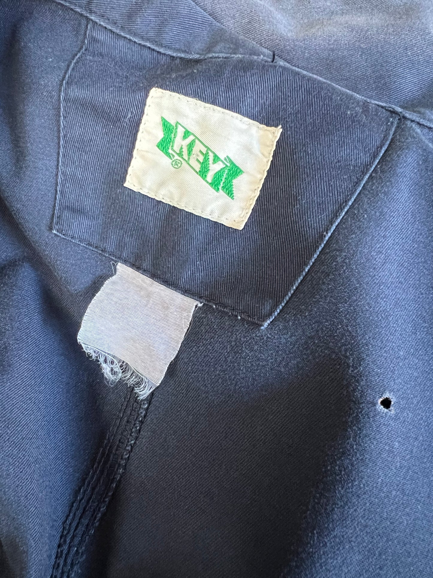 Vintage 1950’s Key Mechanics Coverall Jumpsuit Heavily Distressed XXL