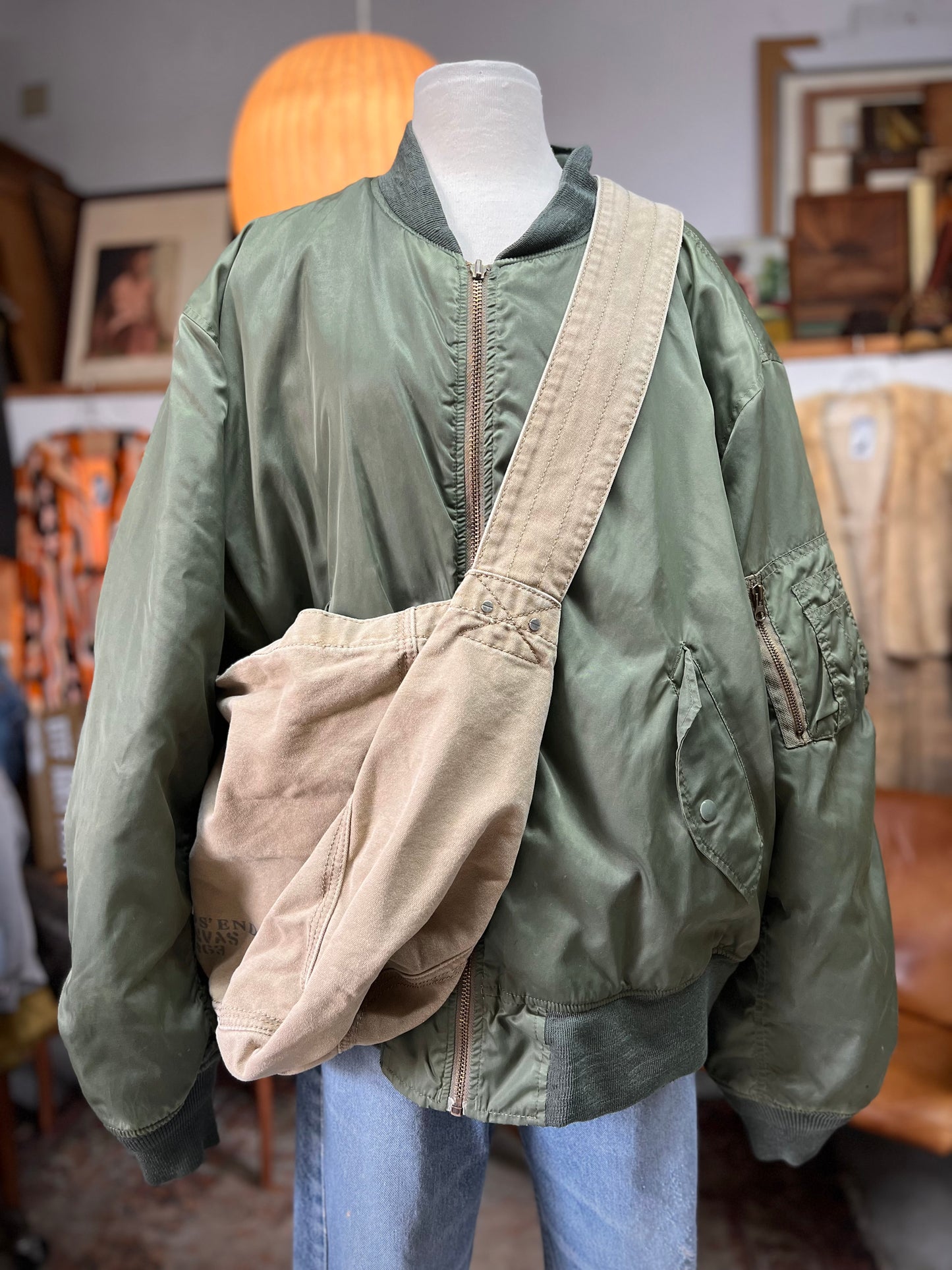 Rare Vintage 90’s Lands End Canvas Newspaper Bag XL