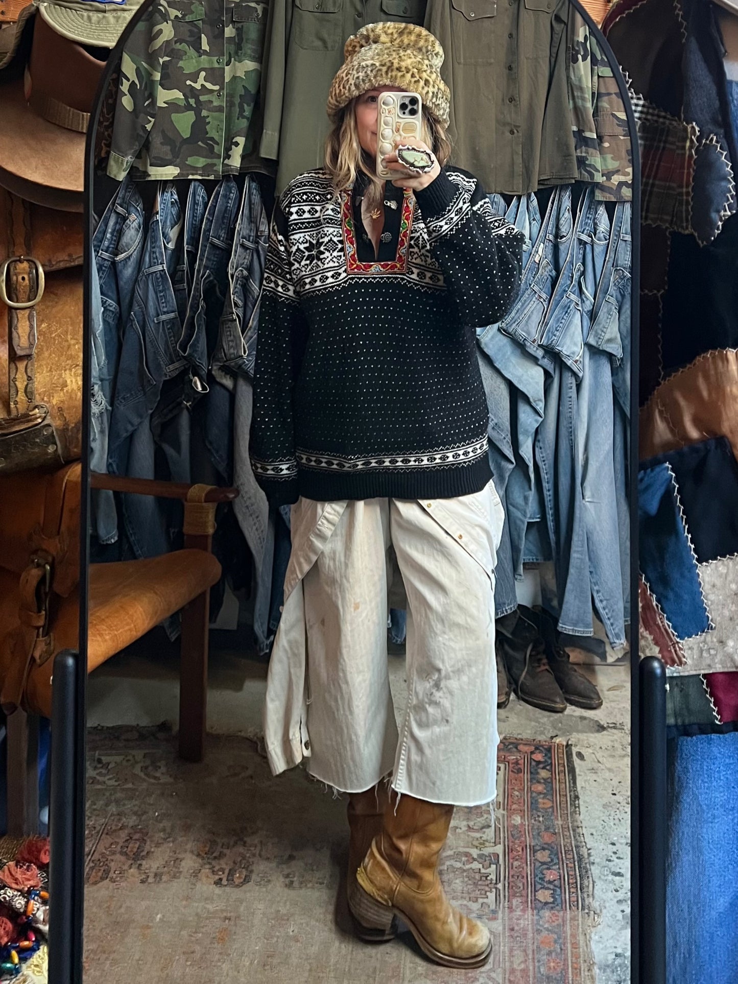 Vintage Norwegian Design Fair Isle Sweater XL