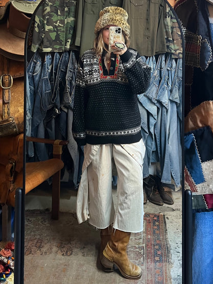 Vintage Norwegian Design Fair Isle Sweater XL