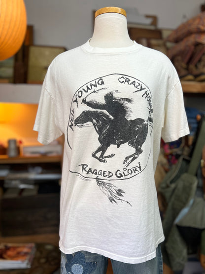 Vintage 1991 Neil Young Crazy Horse Ragged Glory Band Tee L/XL