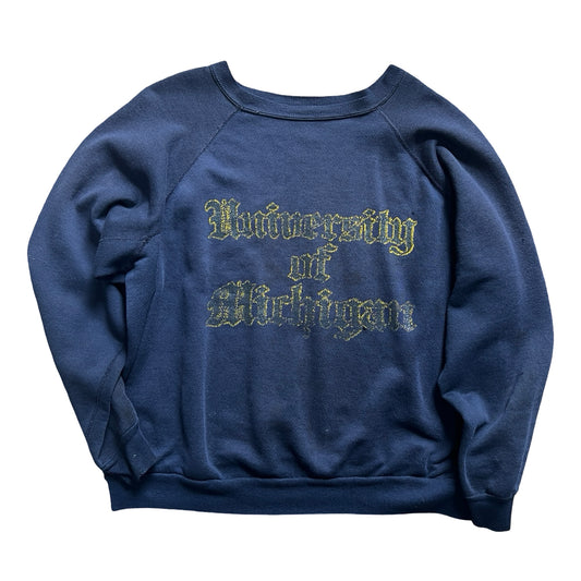 Vintage 1960’s University of Michigan Distressed Raglan Sweatshirt L/XL