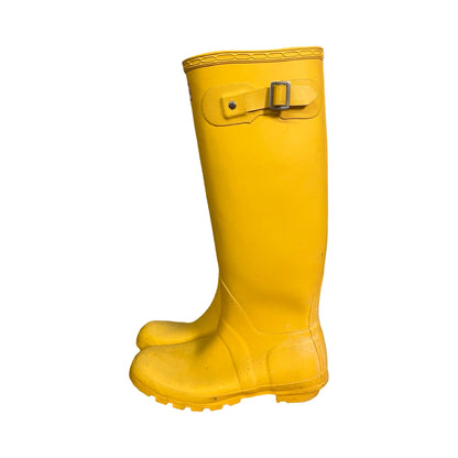 Vintage Hunter Rain Boots Wellies Classic Yellow Mens 7 Womens 8