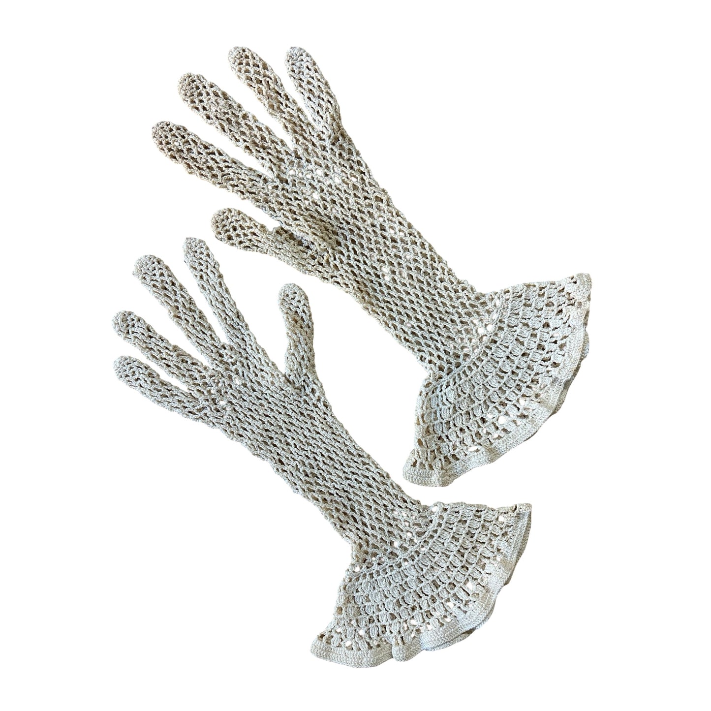 Vintage Crochet Gloves Long