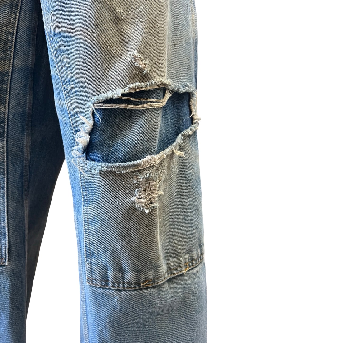 Vintage Distressed Key Double Knee Jeans