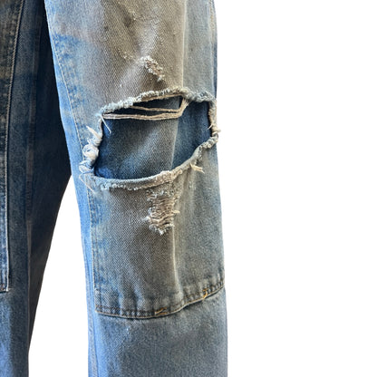 Vintage Distressed Key Double Knee Jeans