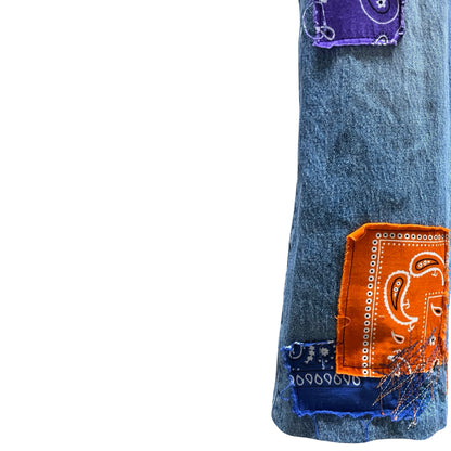 Rare Rialto Jean Project for Free People Bandana Patched Levis 501 36