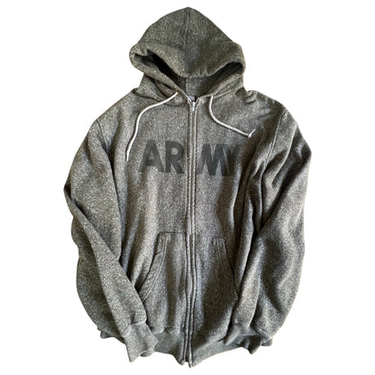 Vintage 70’s/80’s Tri-Blend Army Uniform Issued Zip Front Hoodie XL