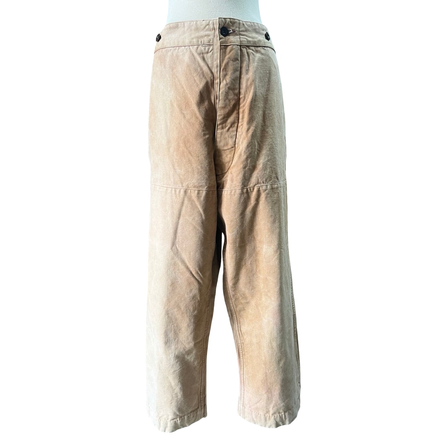 Vintage 1940’s French Duck Canvas Buckle Back Chore Pants