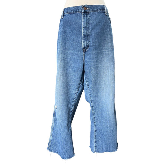 Vintage Dickie’s Distressed Denim Oversized Carpenter Jeans Raw Hem