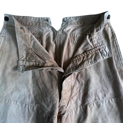 Vintage 1940’s French Duck Canvas Buckle Back Chore Pants