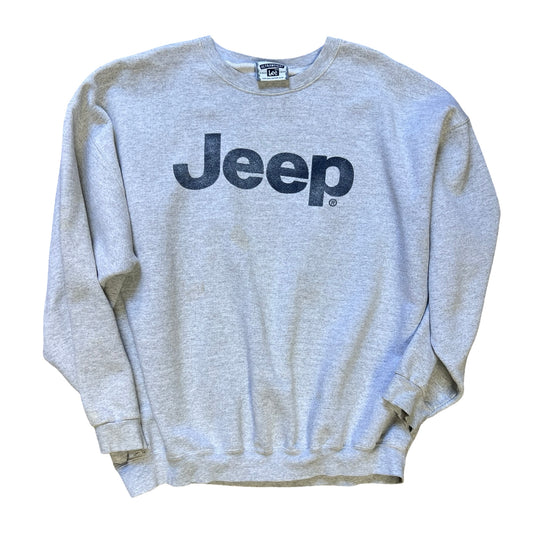 Vintage 1990’s Lee Ultraweight Jeep Distressed Sweatshirt Worn to Perfection XXL