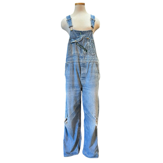 Vintage Distressed Key Imperial Denim Overalls