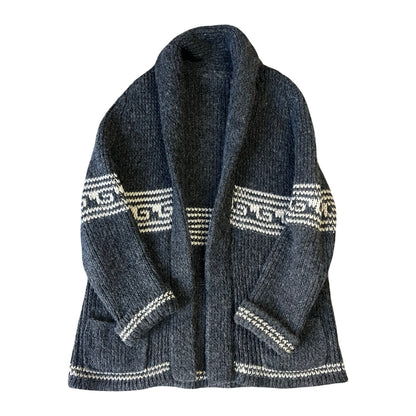 Vintage 1970’s Hand Knit Oversized Cowichan Cardigan XL