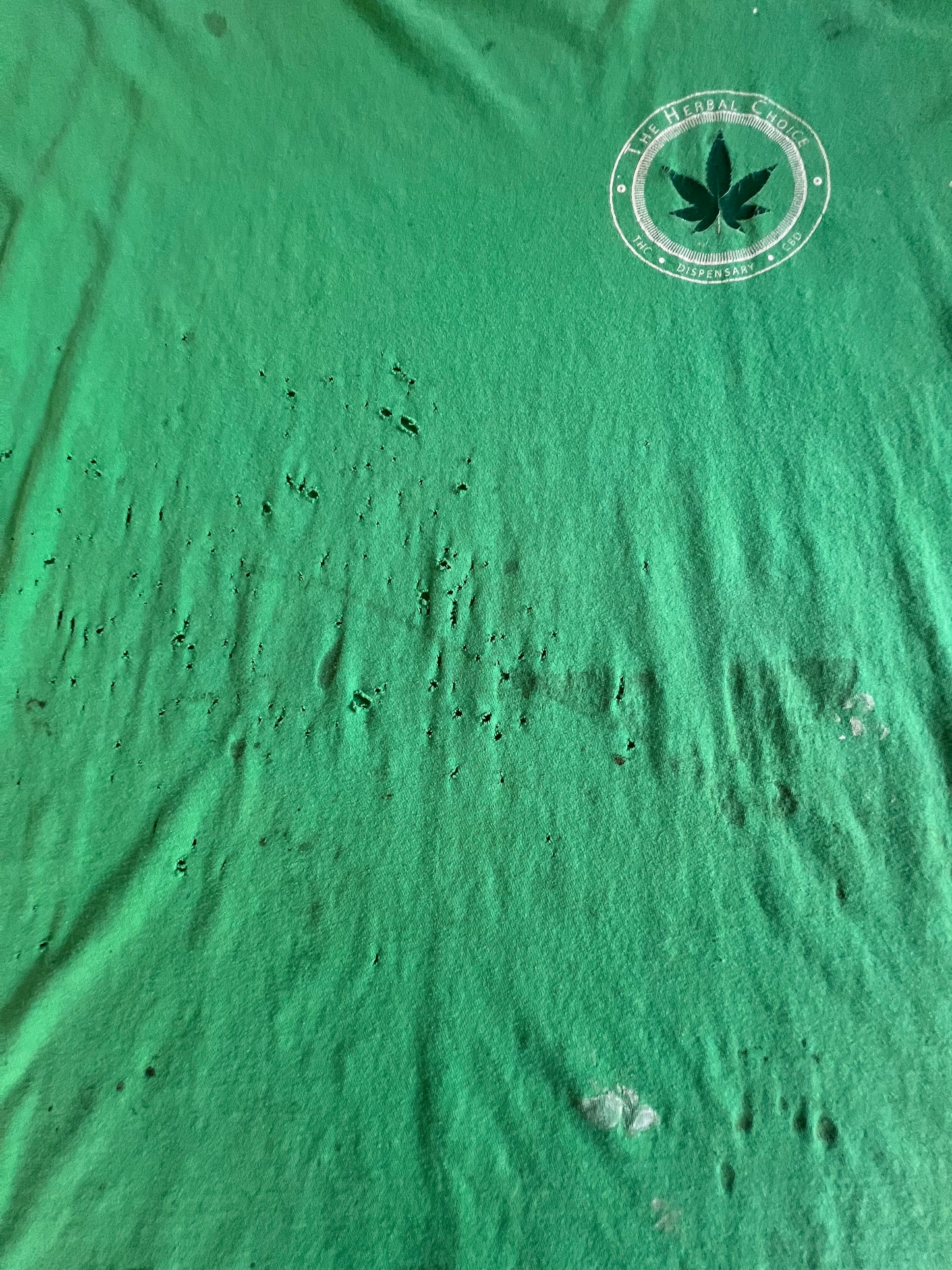 Vintage Distressed Sativa Indica Cut Off Tee XXL