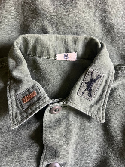 Vintage Army Jacket w/Patches and Original Beauchamping Art Sample “I Love My Family” Tribe Transfer