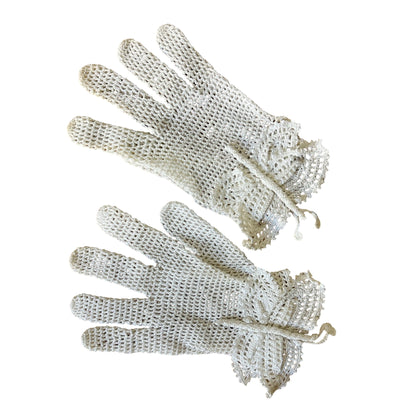 Vintage Crochet Gloves Butterfly