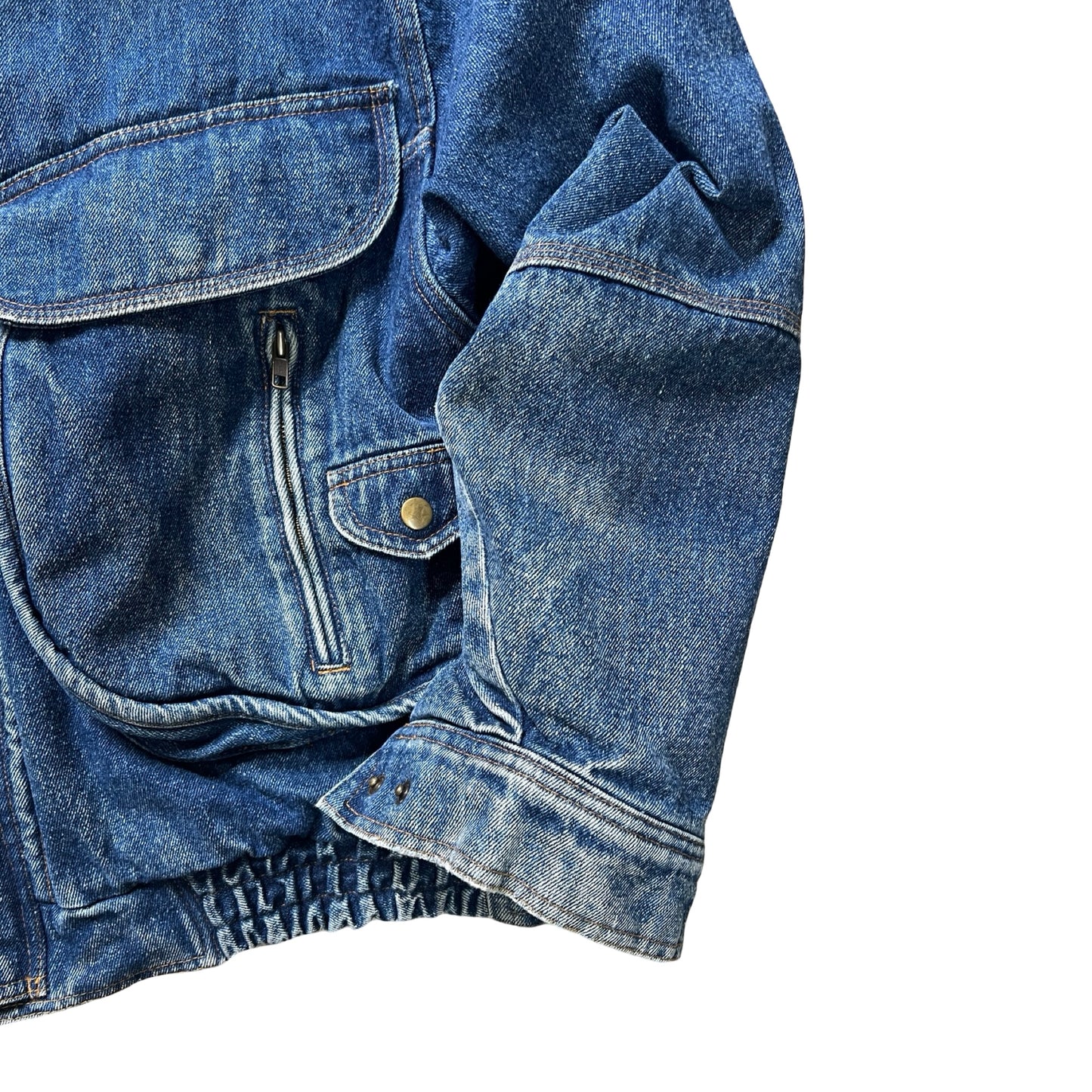 Rare Vintage 80’s Levi’s Denim Aztec Flannel Lined Bomber Jacket L/XL