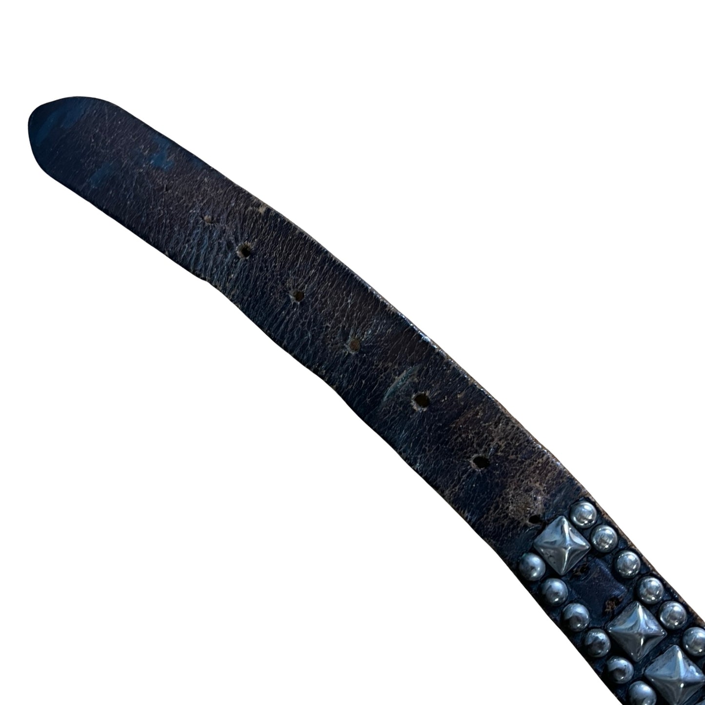 Rare Authentic 1980’s Vintage Distressed Punk Studded Belt Worn to Perfection 42”